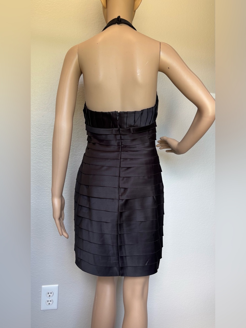 JS Collections Black Halter Bandage Cocktail Dress & Stole Wrap - Picture 8 of 15